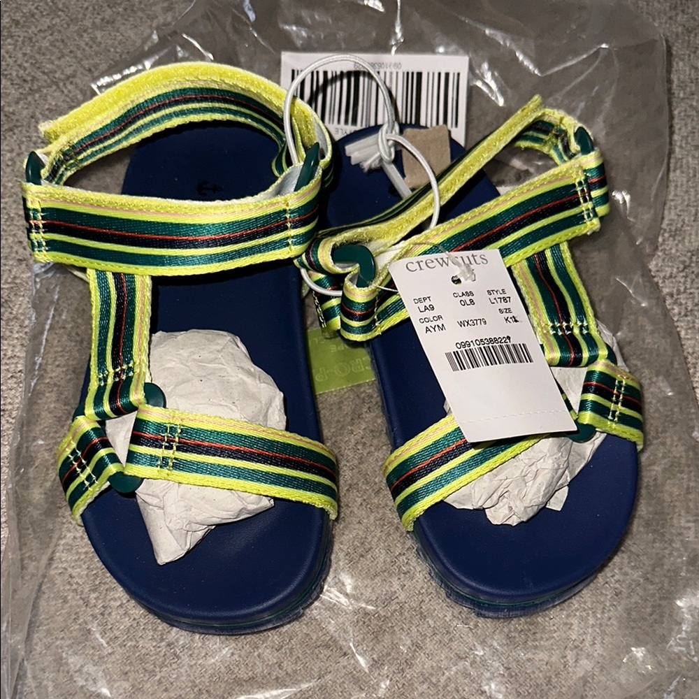 Crewcuts Blue and Yellow Sandals Vibrant Design